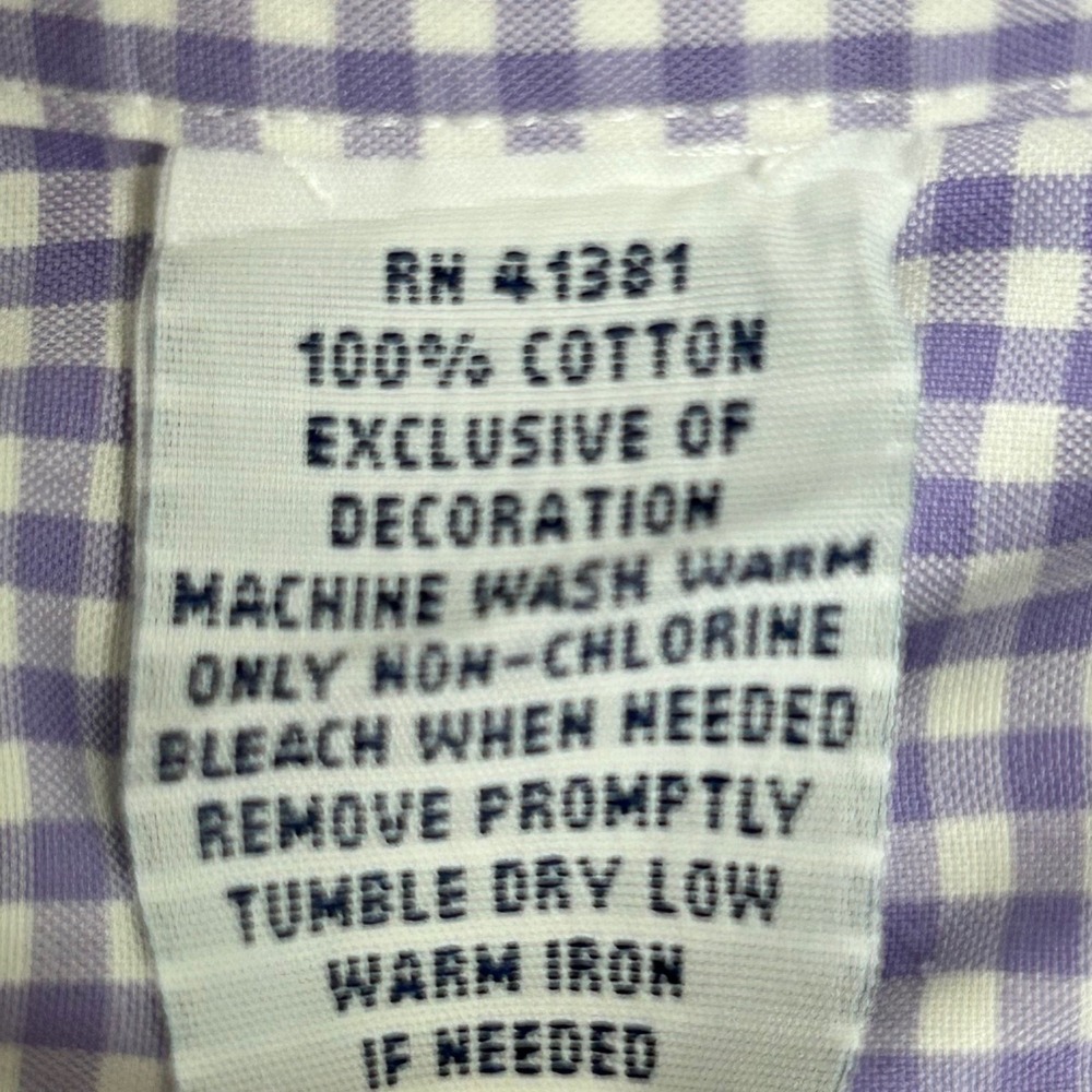 Ralph Lauren XL Men's Lavender Gingham Check Button Down Long Sleeve Shirt - Picture 9 of 9